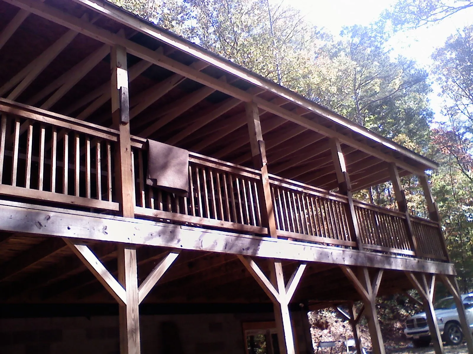 Timber framing under a new elevated porch and deck — Roof Leak Repair in Tobias by Roofing Brothers